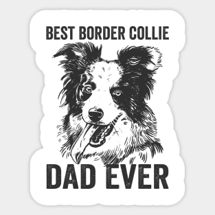 Best Border Collie Dad Ever Funny Dog Sticker